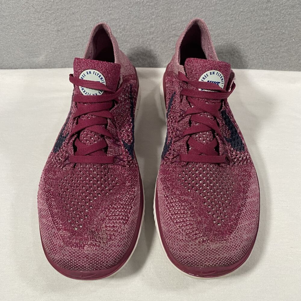 Nike Free RN Flyknit Running Shoes Sneakers Raspberry Red Women’s Size 9 - Picture 2 of 9